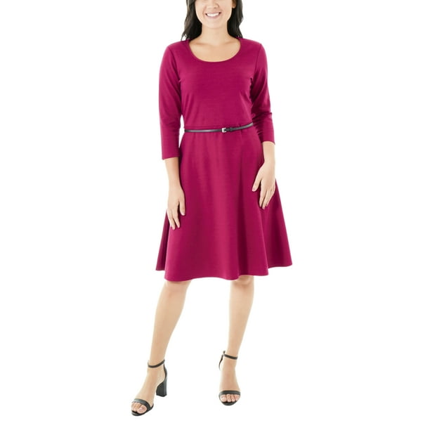 U.S Polo Assn Juniors Belted Spandex Fit and Flare Dress